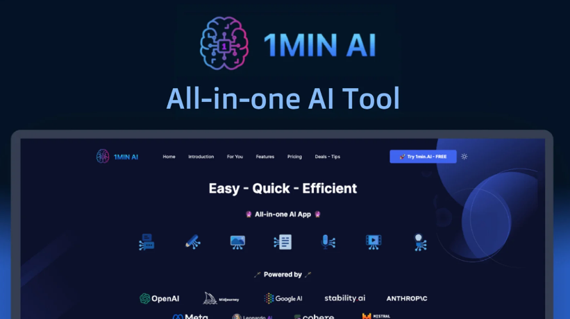 Saying Goodbye to Monthly Subscriptions: 1min.AI Launches a Lifetime All-in-One Plan to Take Over the Entire Creative Process in One Go